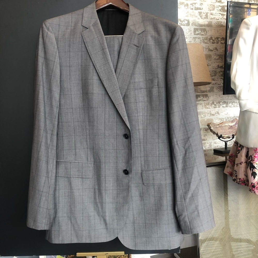 Hugo Boss Slim-fit suit in checked virgin wool - Picture 6 of 13